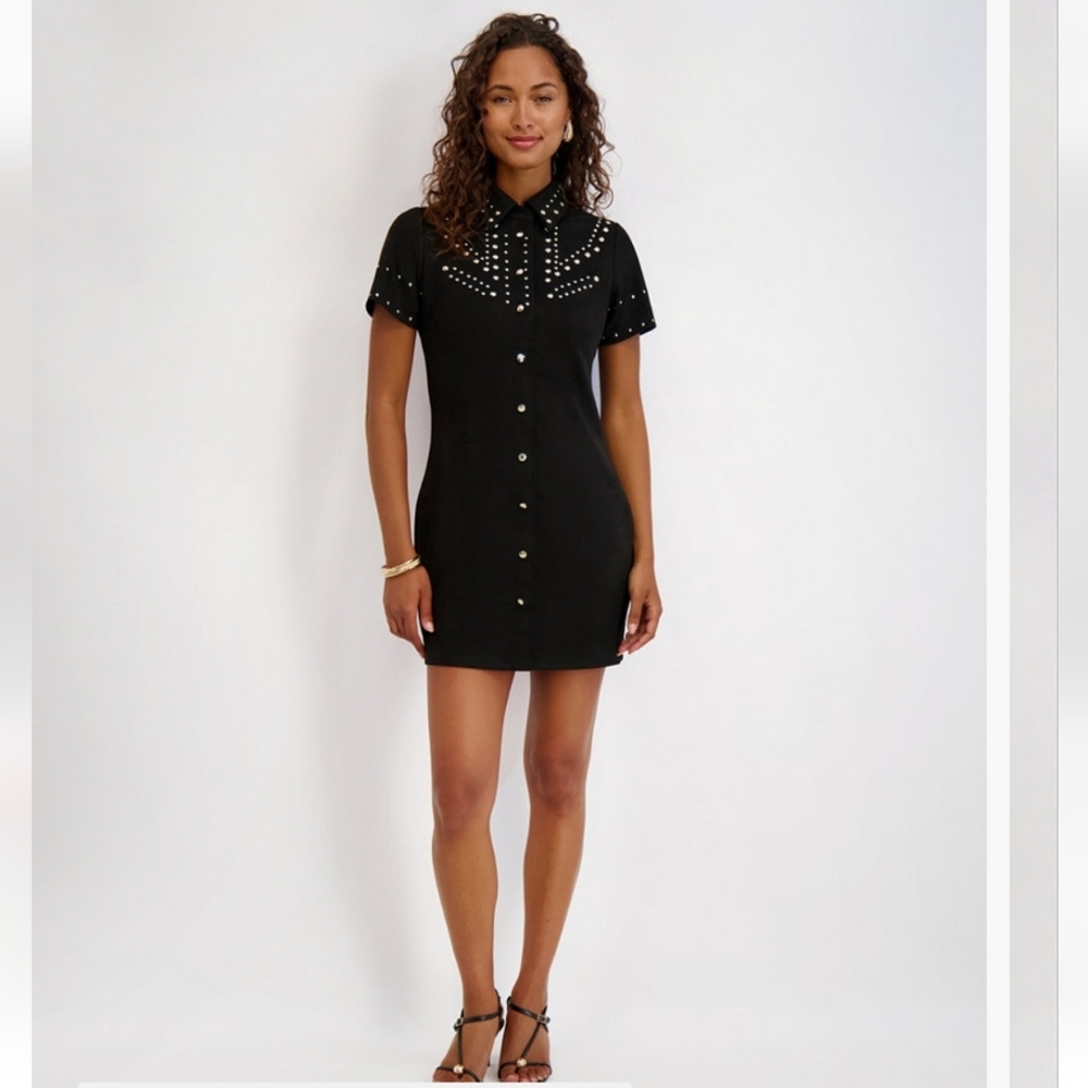 NWT Kensie Black Studded Mini Dress